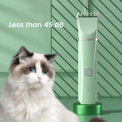 4 in 1 Electric Pet Grooming Kit - Hair Trimmer, Clippers, Nail Grinder for Cats & Dogs - Meowy