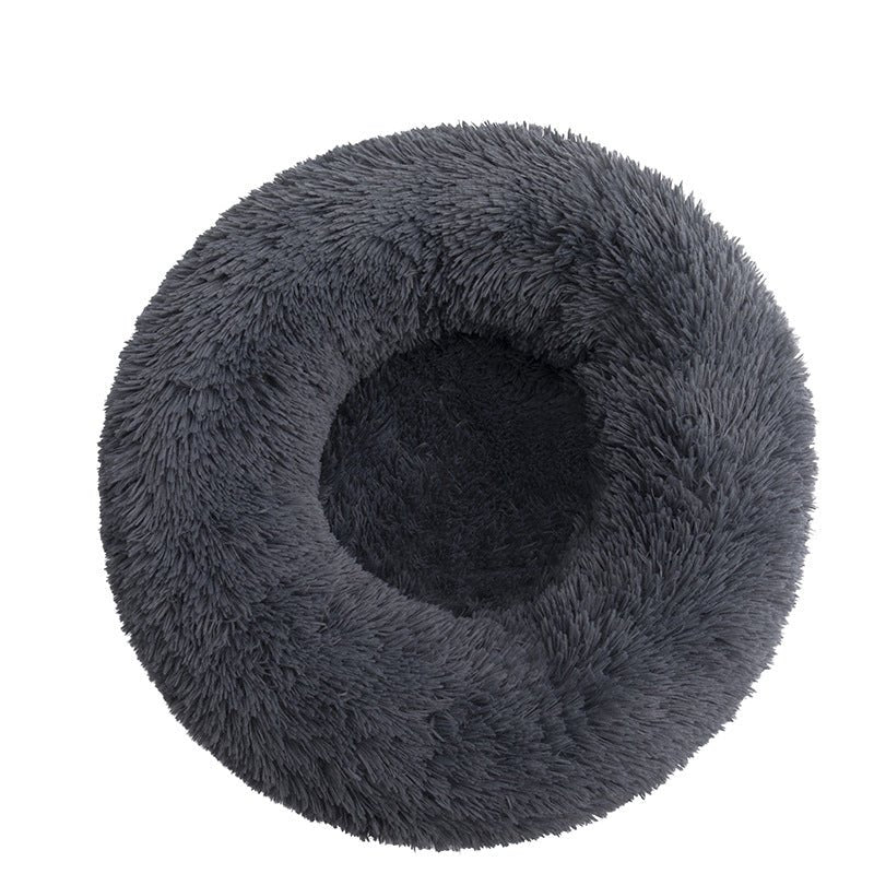 40 - 110cm Round Pet Bed for Large Dog Bed Super Soft Cat Bed Long Plush Dog House for Medium Dog House Winter Warm Sleeping - Meowy