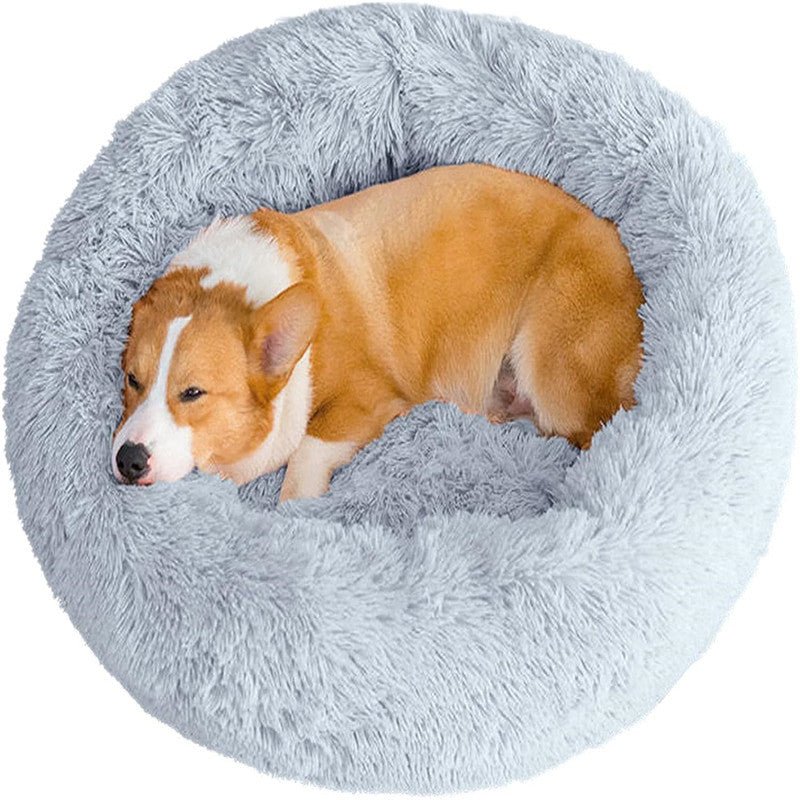 40 - 110cm Round Pet Bed for Large Dog Bed Super Soft Cat Bed Long Plush Dog House for Medium Dog House Winter Warm Sleeping - Meowy