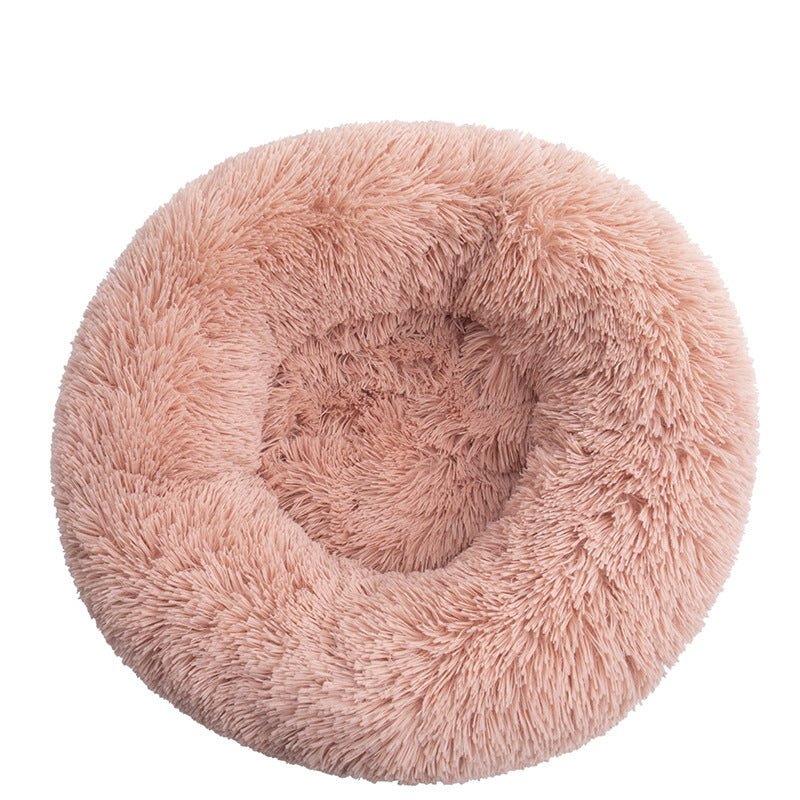 40 - 110cm Round Pet Bed for Large Dog Bed Super Soft Cat Bed Long Plush Dog House for Medium Dog House Winter Warm Sleeping - Meowy