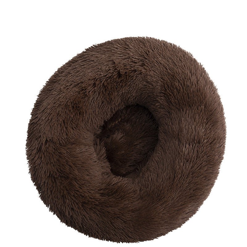 40 - 110cm Round Pet Bed for Large Dog Bed Super Soft Cat Bed Long Plush Dog House for Medium Dog House Winter Warm Sleeping - Meowy