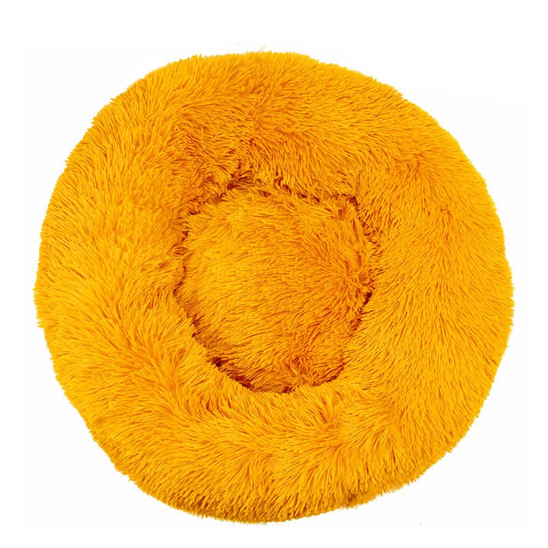 40 - 110cm Round Pet Bed for Large Dog Bed Super Soft Cat Bed Long Plush Dog House for Medium Dog House Winter Warm Sleeping - Meowy