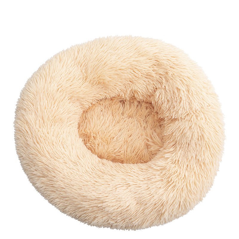 40 - 110cm Round Pet Bed for Large Dog Bed Super Soft Cat Bed Long Plush Dog House for Medium Dog House Winter Warm Sleeping - Meowy