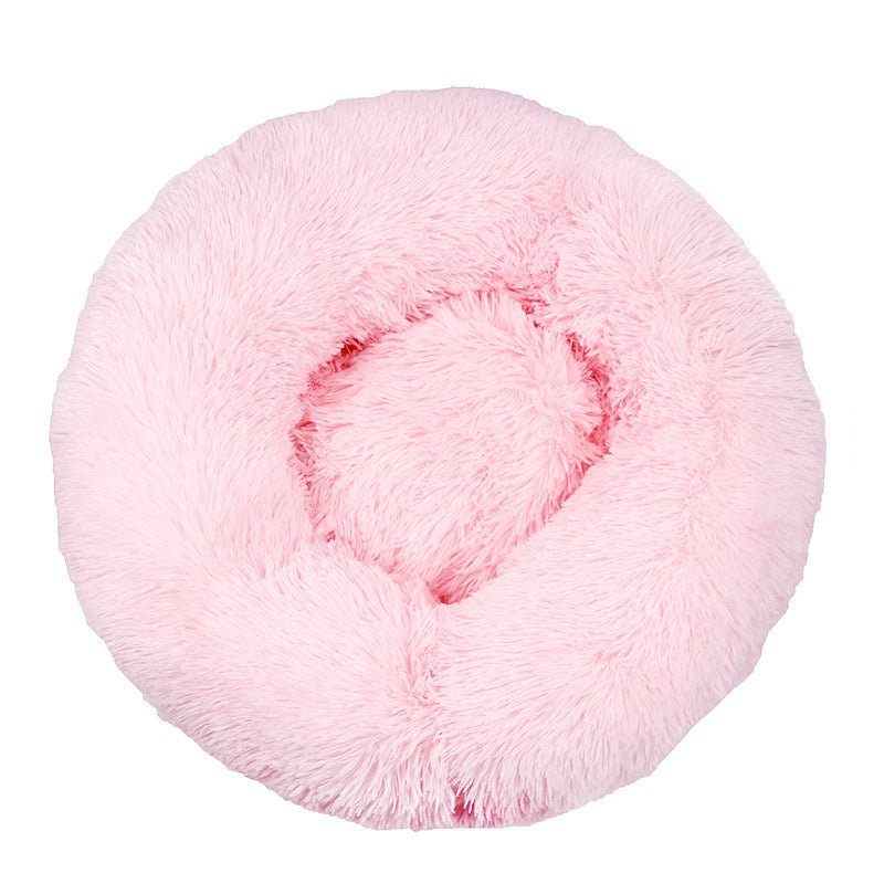 40 - 110cm Round Pet Bed for Large Dog Bed Super Soft Cat Bed Long Plush Dog House for Medium Dog House Winter Warm Sleeping - Meowy