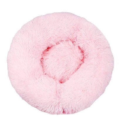 40 - 110cm Round Pet Bed for Large Dog Bed Super Soft Cat Bed Long Plush Dog House for Medium Dog House Winter Warm Sleeping - Meowy