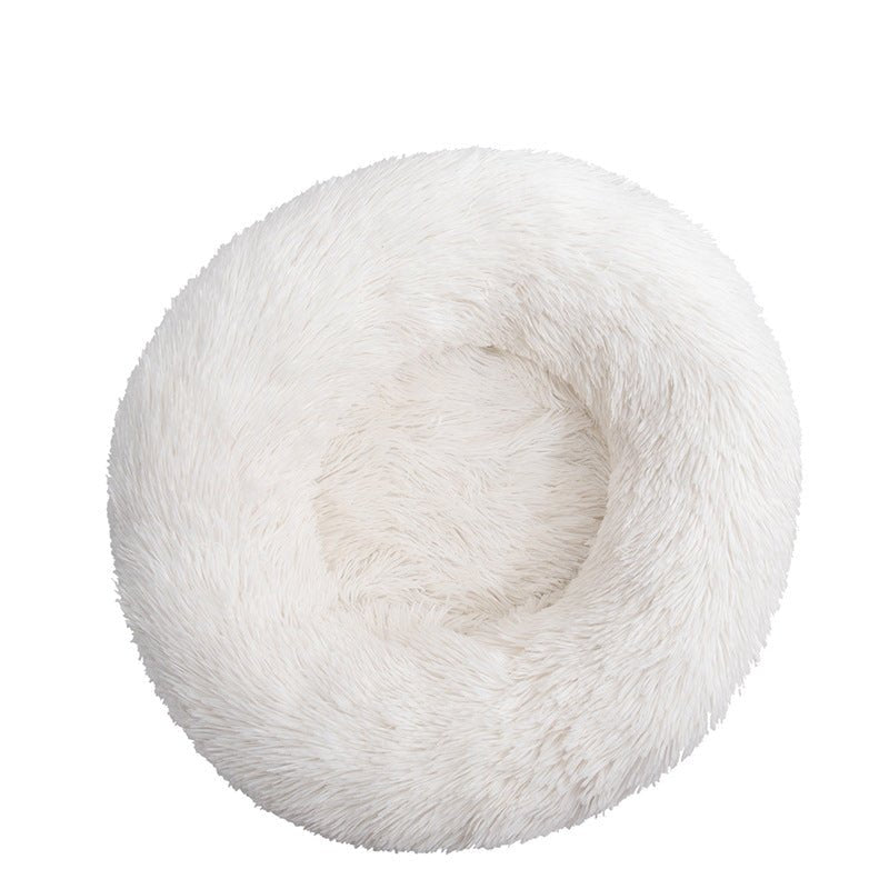 40 - 110cm Round Pet Bed for Large Dog Bed Super Soft Cat Bed Long Plush Dog House for Medium Dog House Winter Warm Sleeping - Meowy