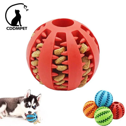 Dog Ball Toys for Small Dogs Interactive Elasticity Puppy Chew Toy Tooth Cleaning Rubber Food Ball Toy Pet Stuff Accessories - Meowy