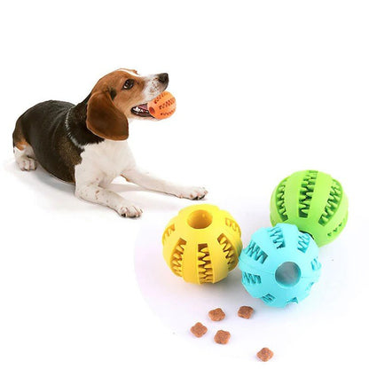 Dog Ball Toys for Small Dogs Interactive Elasticity Puppy Chew Toy Tooth Cleaning Rubber Food Ball Toy Pet Stuff Accessories - Meowy