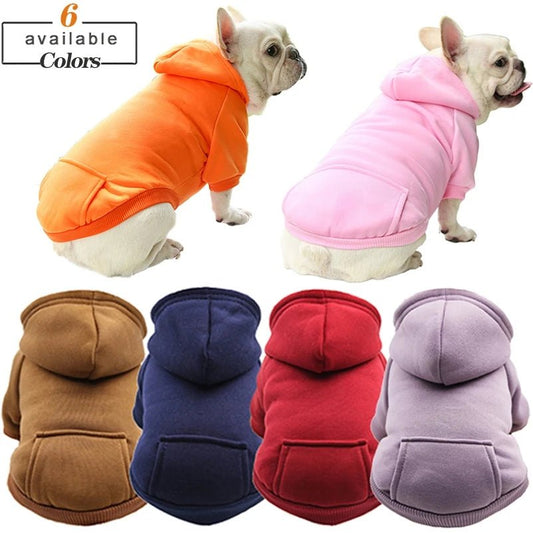 Dog Winter Hooded Sweatshirt for Small and Medium Doggy Pet Coat Puppy Cat Jacket Clothes Chihuahuas French Bulldog Costume - Meowy