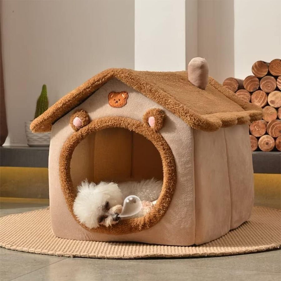 Foldable Pet House Removable Washable Cat House Puppy Cave Sofa Pet Bed House for Extra Small Dogs and Small and Medium Cats - Meowy