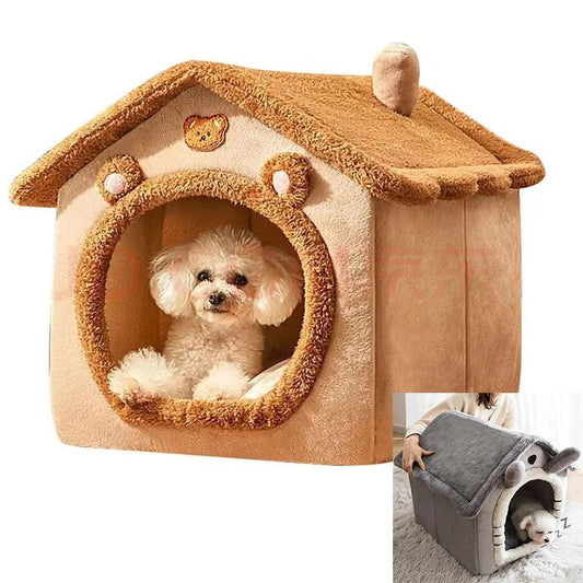 Foldable Pet House Removable Washable Cat House Puppy Cave Sofa Pet Bed House for Extra Small Dogs and Small and Medium Cats - Meowy