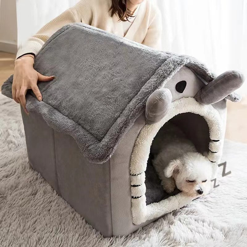 Foldable Pet House Removable Washable Cat House Puppy Cave Sofa Pet Bed House for Extra Small Dogs and Small and Medium Cats - Meowy