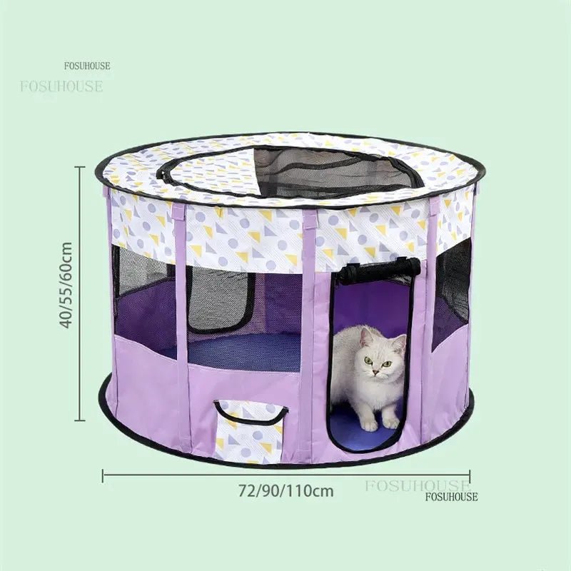 Household Outdoor Cat Cages Foldable Portable Indoor Cat House Pet Bed Tent Puppy Cats Kennel Dog House Large Capacity Pet Cage - Meowy