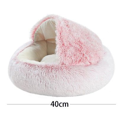 Plush Round Pet Bed - Meowy