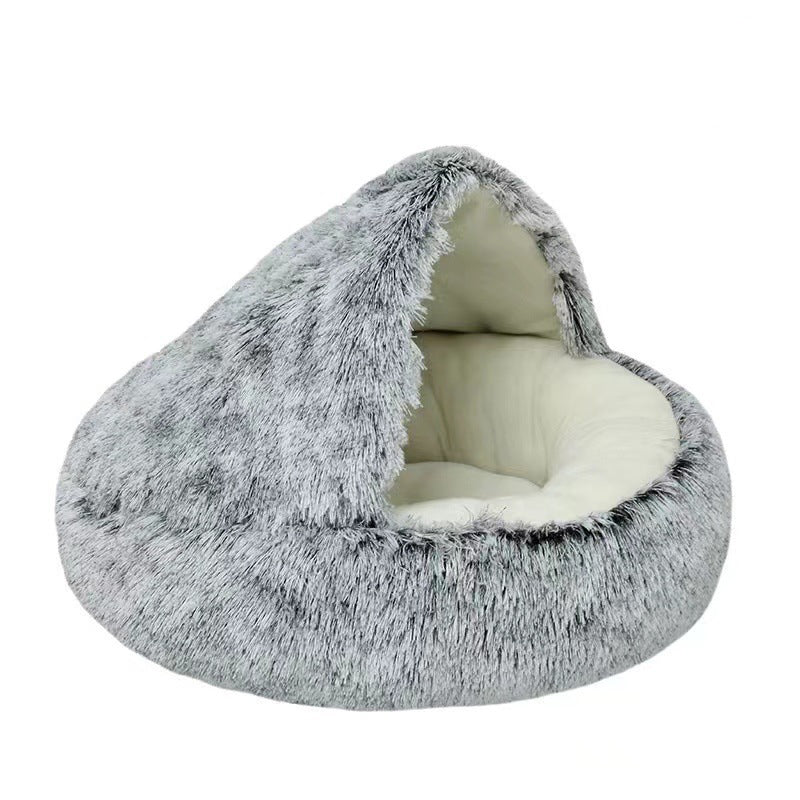 Plush Round Pet Bed - Meowy