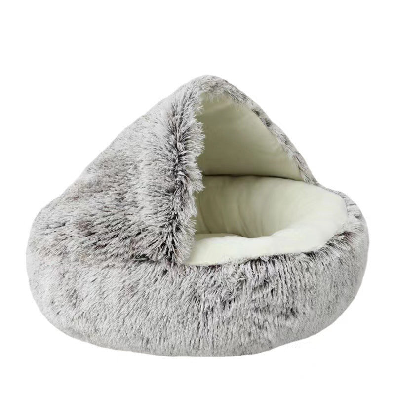 Plush Round Pet Bed - Meowy