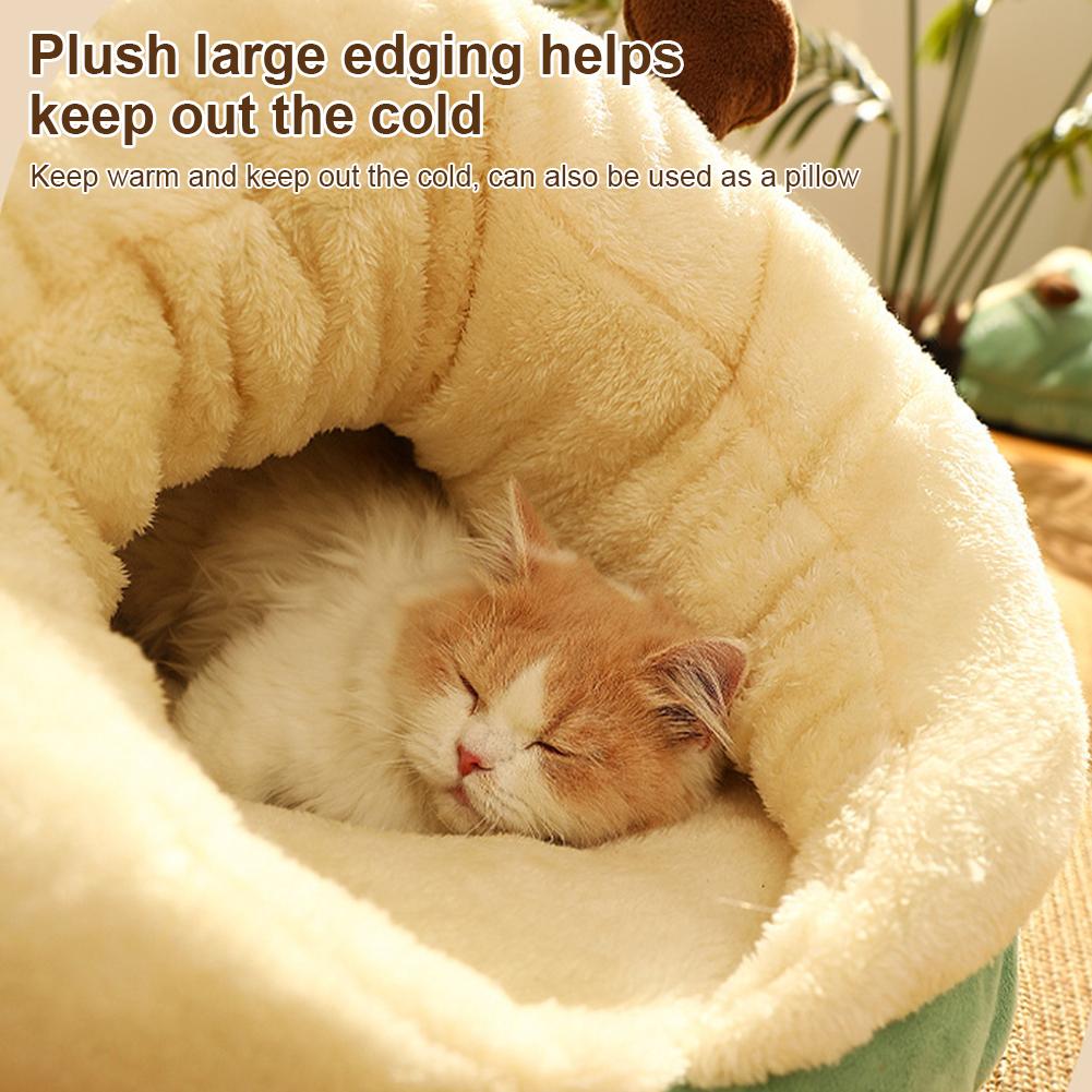 Warm Small Dog Kennel Bed Breathable Dog House Cute Slippers Shaped Dog Bed Cat Sleep Bag Foldable Washable Pet House - Meowy