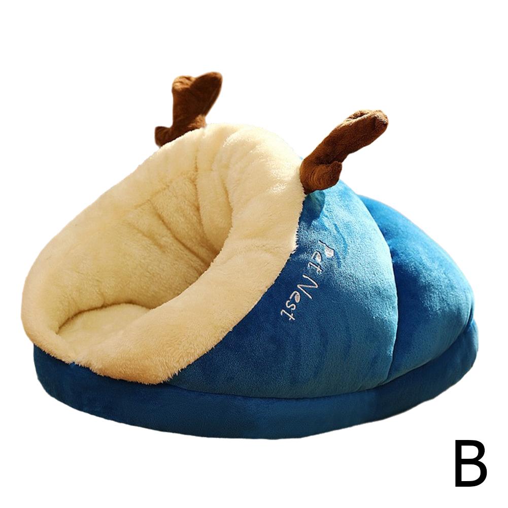 Warm Small Dog Kennel Bed Breathable Dog House Cute Slippers Shaped Dog Bed Cat Sleep Bag Foldable Washable Pet House - Meowy