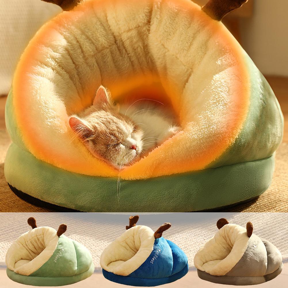 Warm Small Dog Kennel Bed Breathable Dog House Cute Slippers Shaped Dog Bed Cat Sleep Bag Foldable Washable Pet House - Meowy