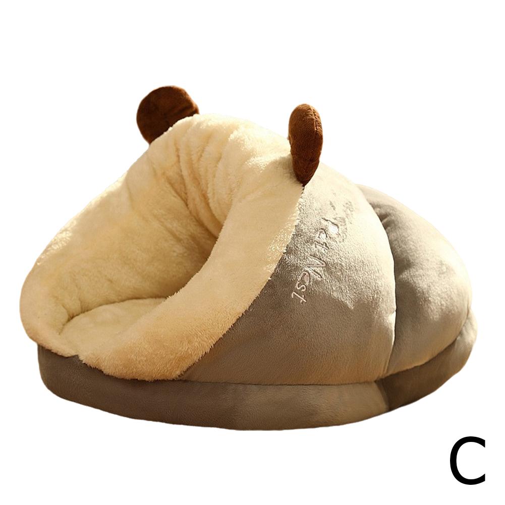 Warm Small Dog Kennel Bed Breathable Dog House Cute Slippers Shaped Dog Bed Cat Sleep Bag Foldable Washable Pet House - Meowy